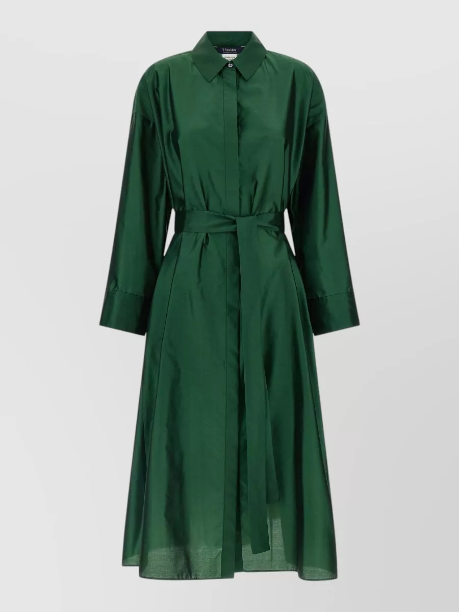 S Max Mara Silk Blend Shirt Midi Dress
