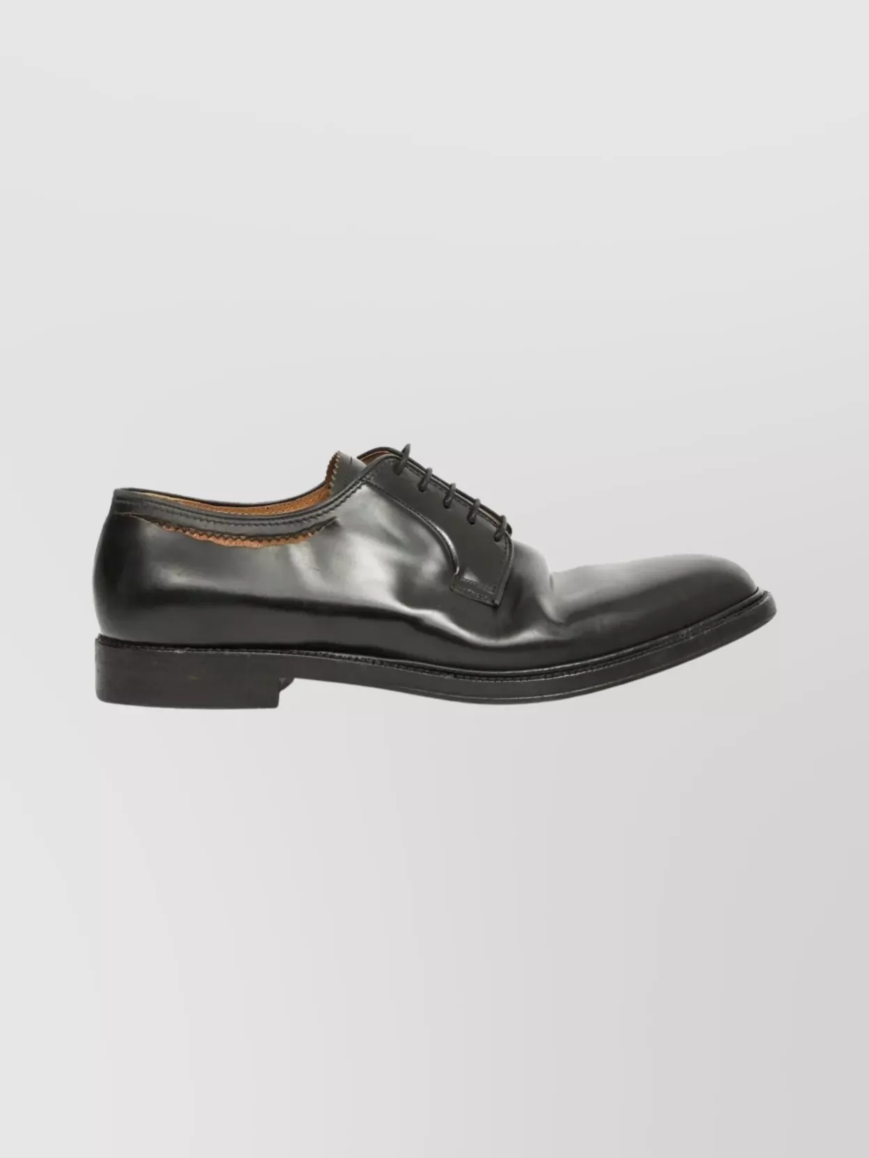 Maison Margiela Almond Toe Lace-Up Shoes With Block Heel