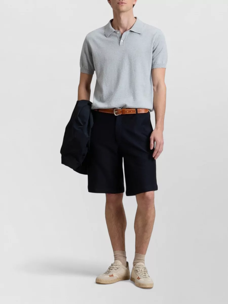 Woolrich Cotton Ribbed Short-Sleeve Polo Shirt