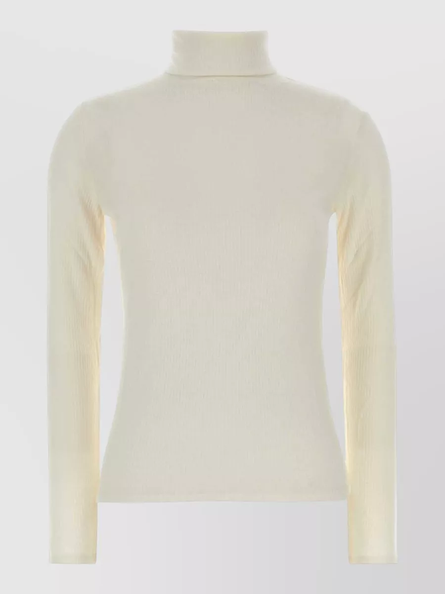 Loulou Studio Viscose Blend Gallinara Turtleneck Sweater Slim In Brown