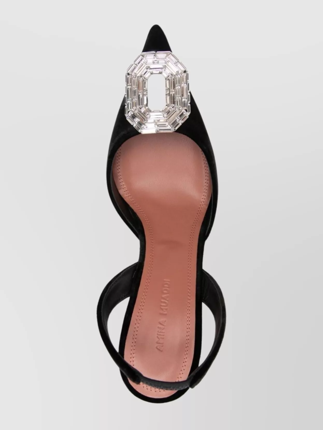 Amina Muaddi Velvet Slingback Pumps Embellished Detail