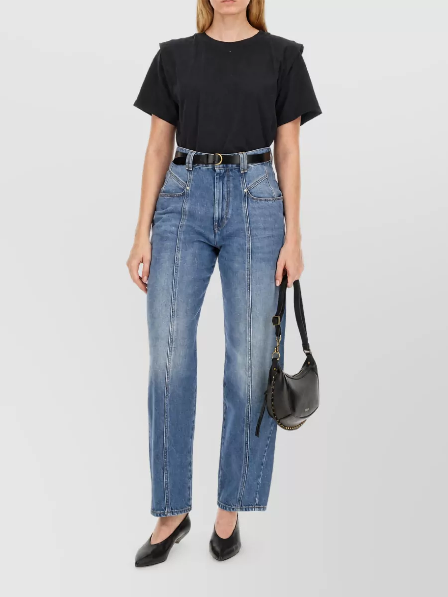 Isabel Marant Zelitos Short Sleeve Crew Neck Top