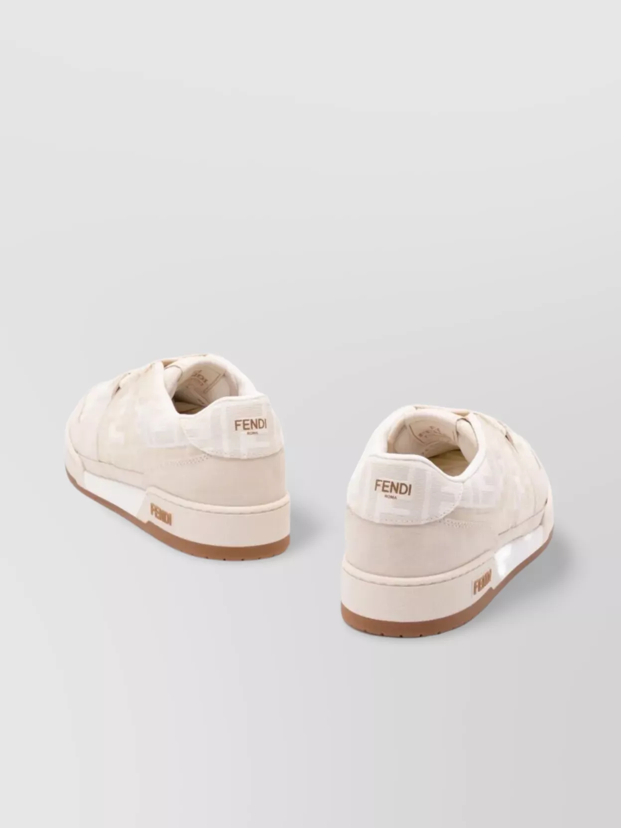 Fendi Ff Jacquard And Suede Match Sneakers