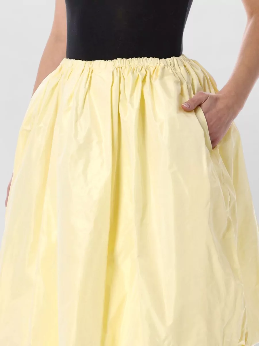 Prada Silk Gathered Full Skirt