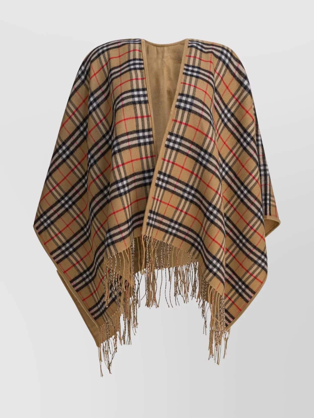 Burberry Fringe Plaid Check Jacket