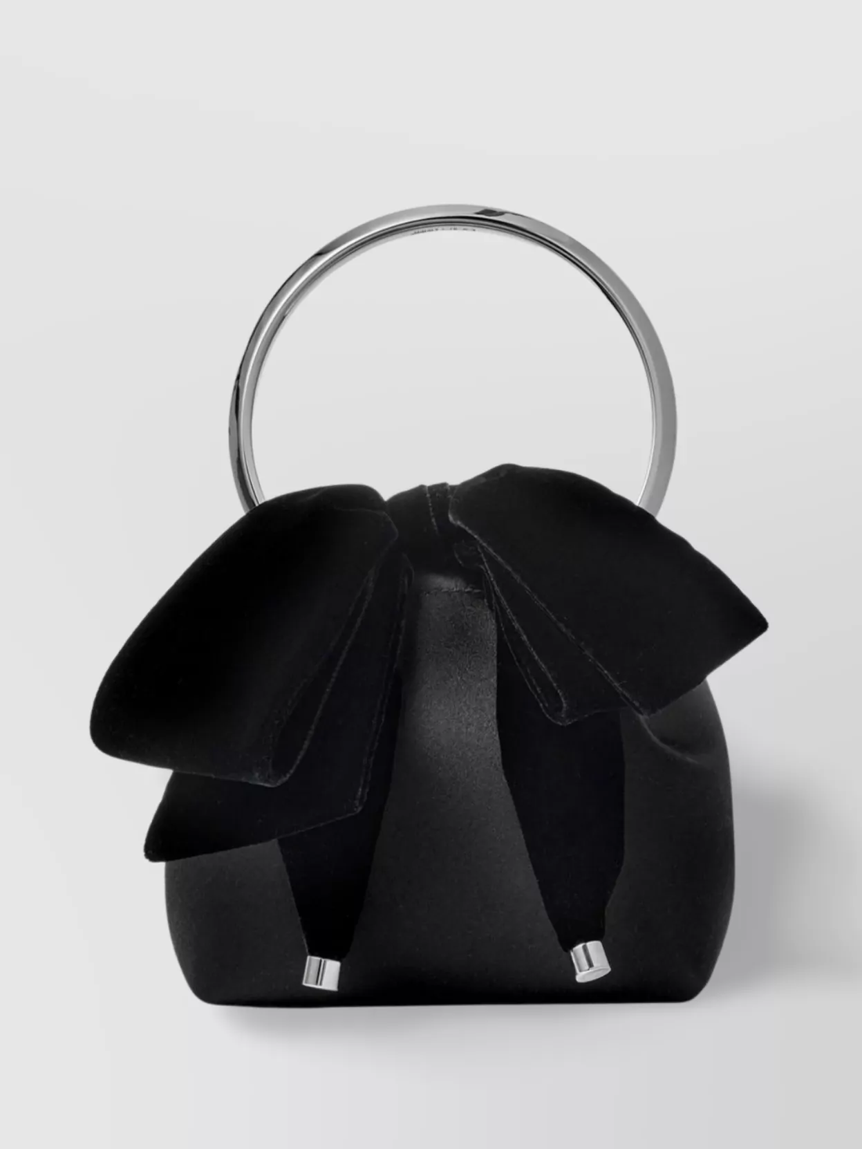 Shop Jimmy Choo Bow Detail Leather Bucket Bag