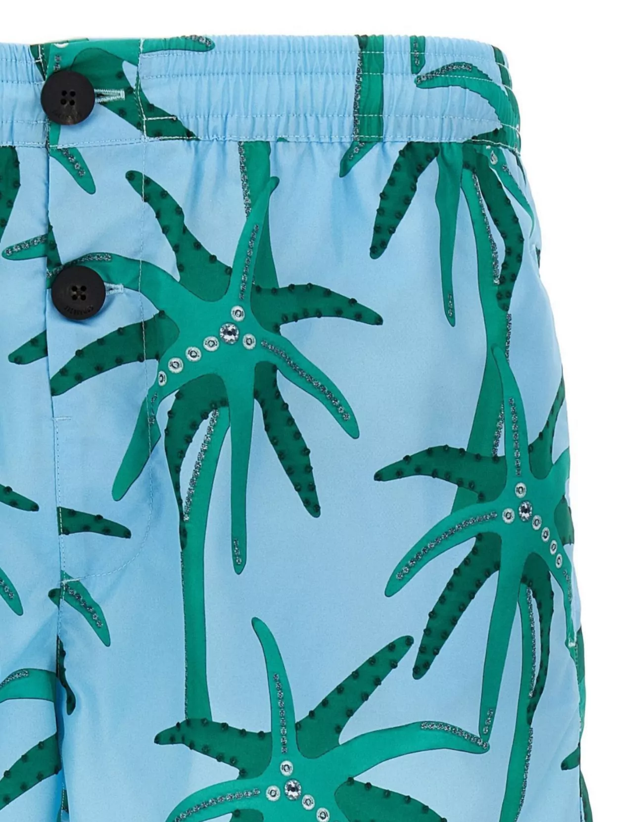 Jacquemus Le Maillot Puntini Light Blue Swimsuit With Elastic Waist And All-over Print In Tech Fabric Man