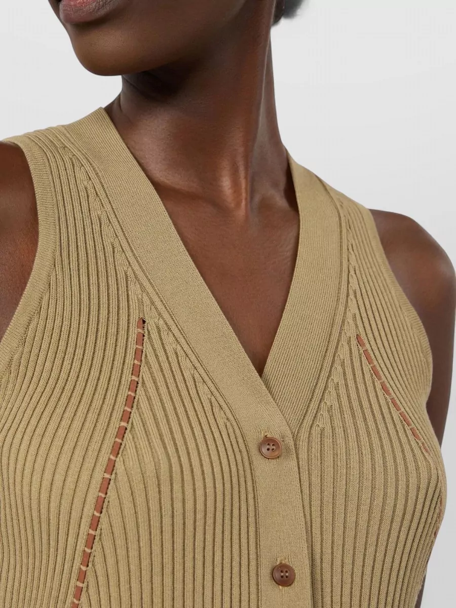 Max Mara Ribbed V-Neck Vest