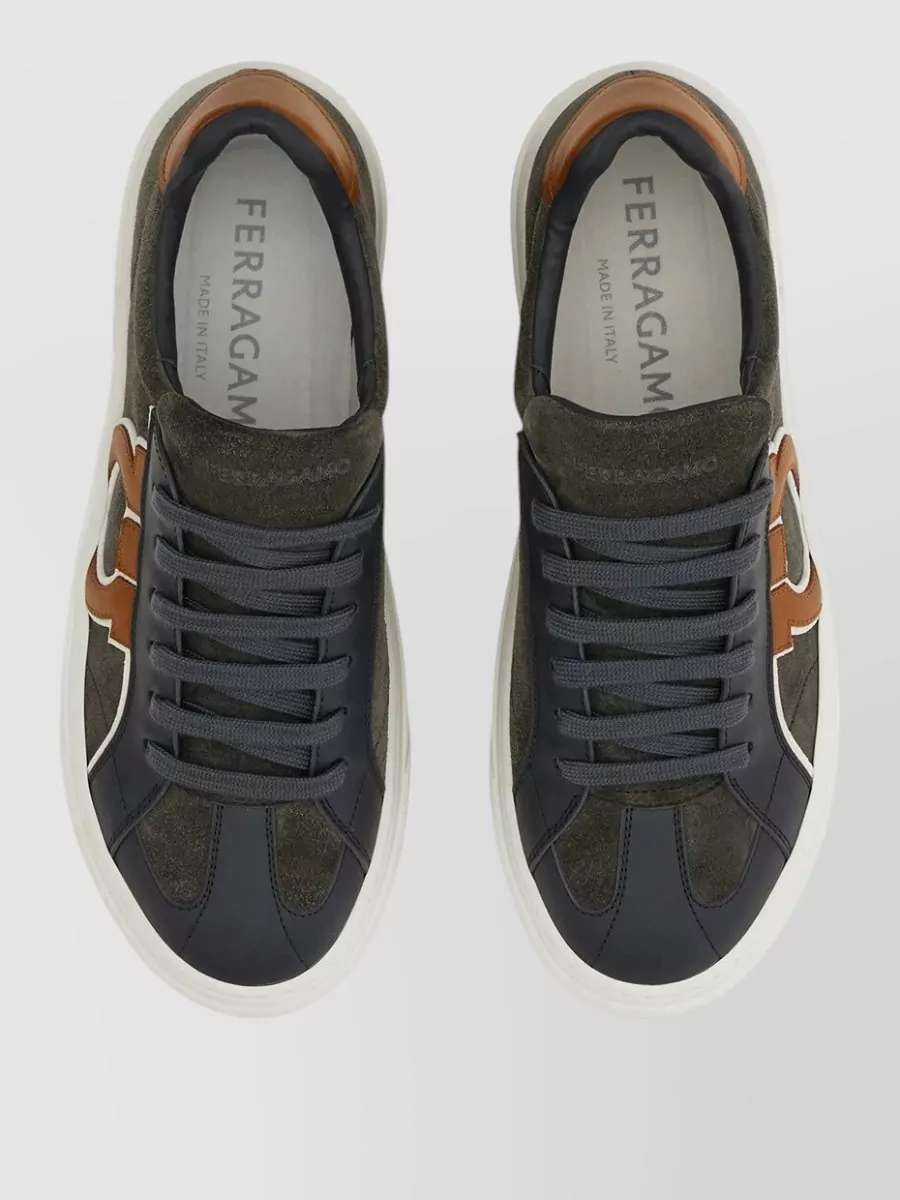 Ferragamo Leather Lace-Up Sneakers