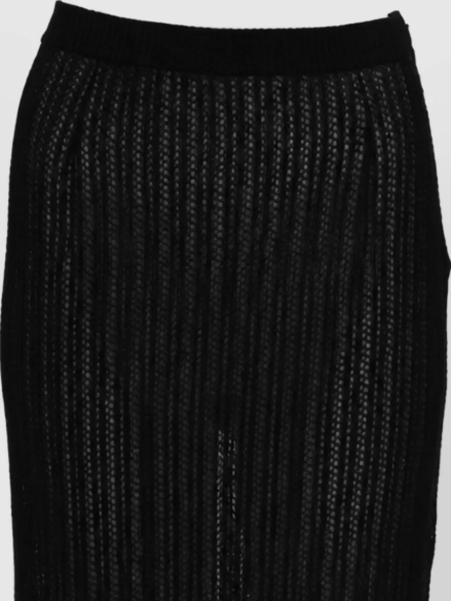 Maison Margiela Midi Skirt Ribbed Knit Vertical Stripes
