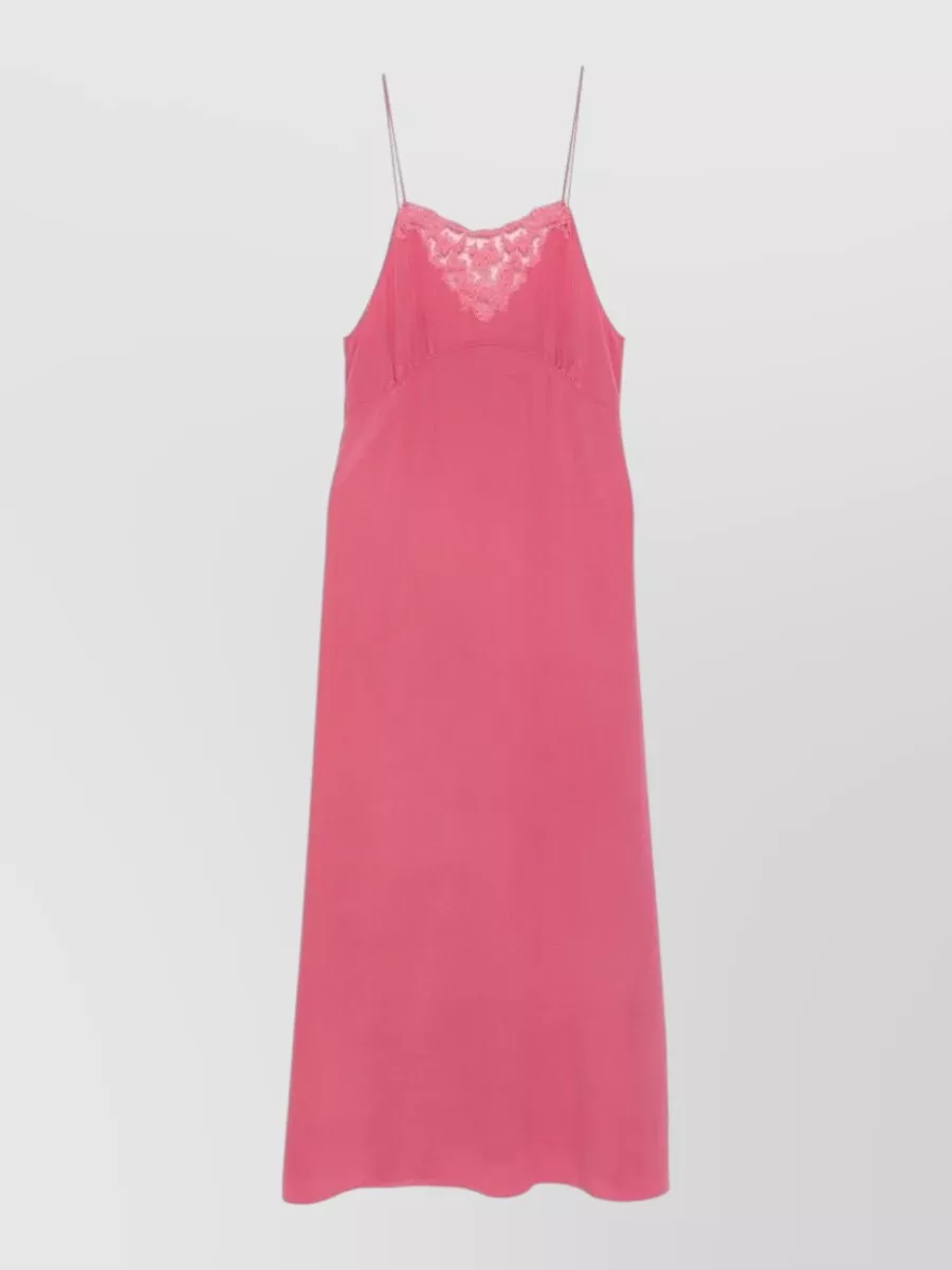 Chloé Silk lace-trimmed spaghetti-strap long nightdress