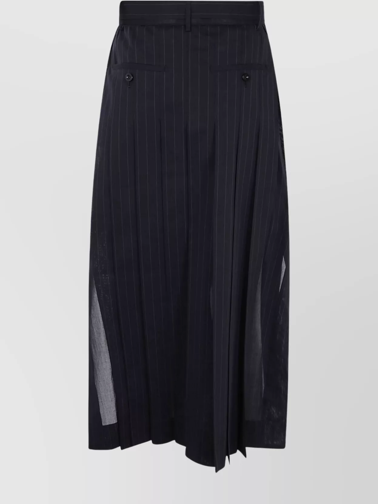 Sacai Twisted Voile Pleated Skirt Slits