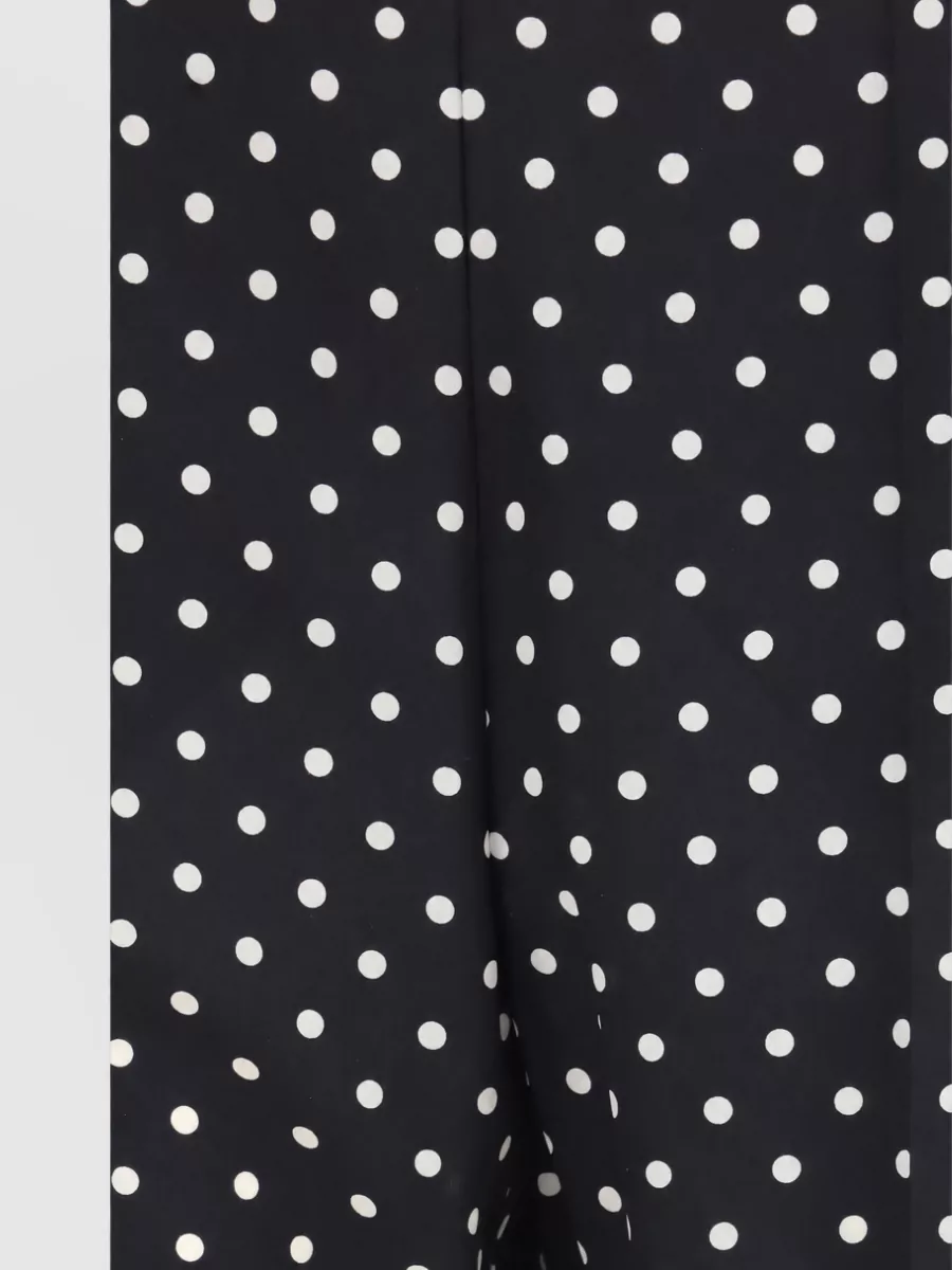 Valentino Silk Polka-Dot Cropped Straight-Leg Trousers