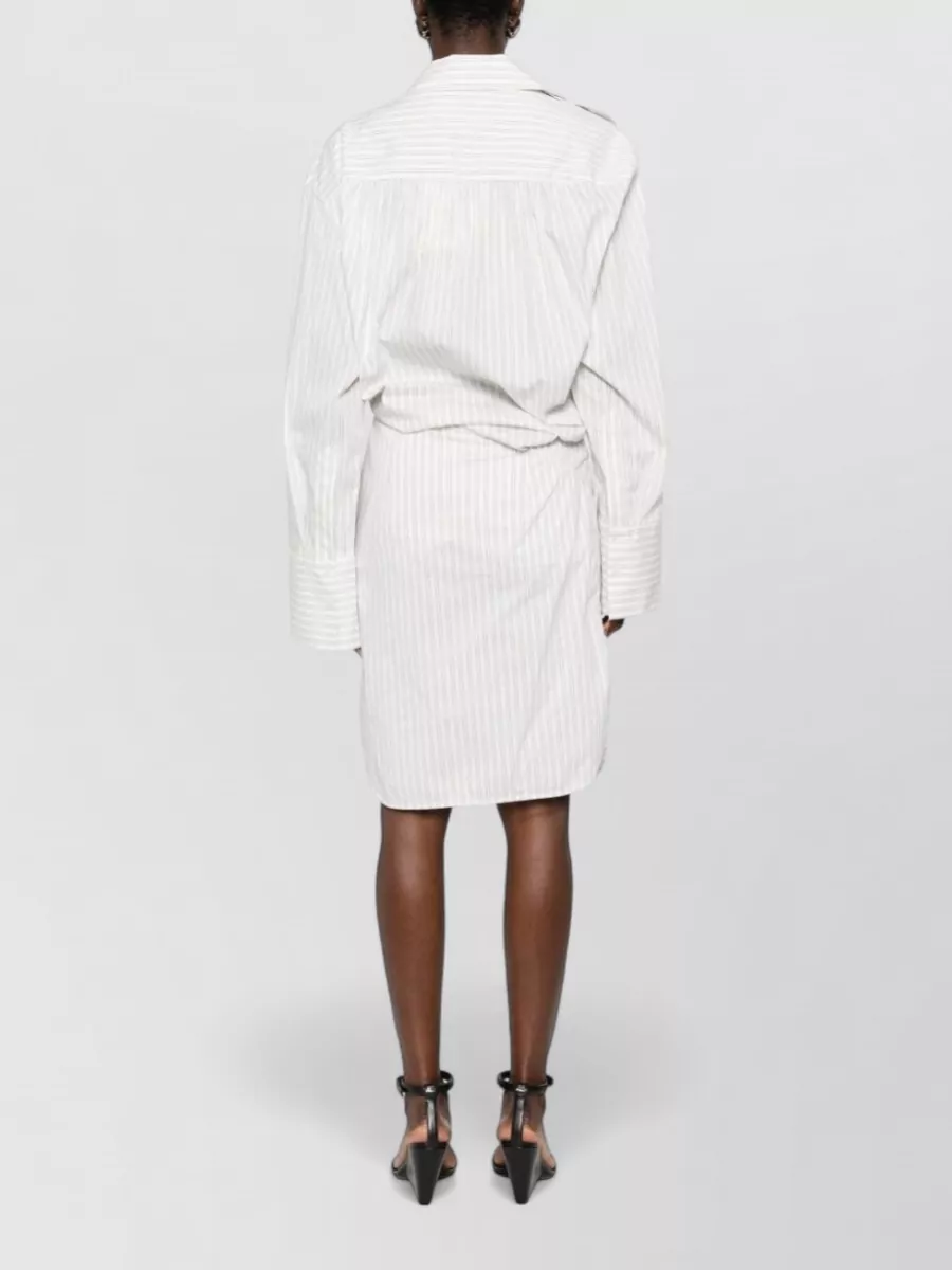 Iro Lazul Cotton Dress Wrap Front Stripe