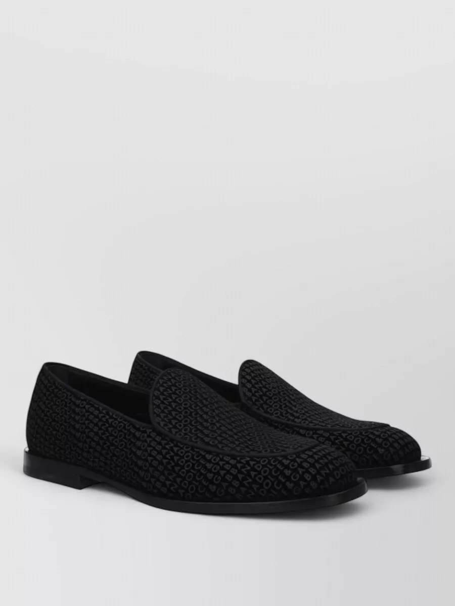 Dolce&Gabbana Velvet Logo-Print Loafers