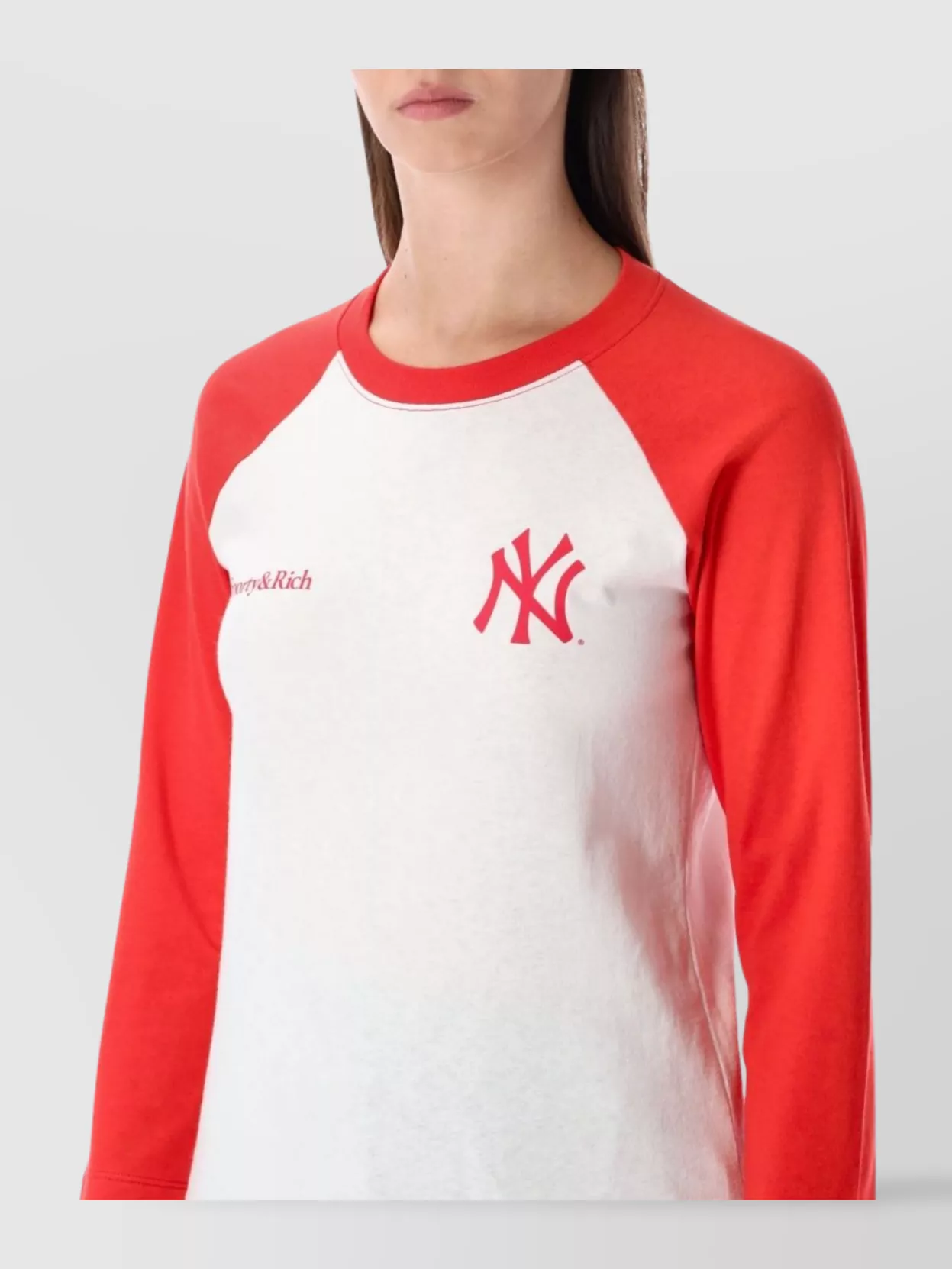 Sporty & Rich Baseball T-Shirt With Raglan Contrast Sleeves