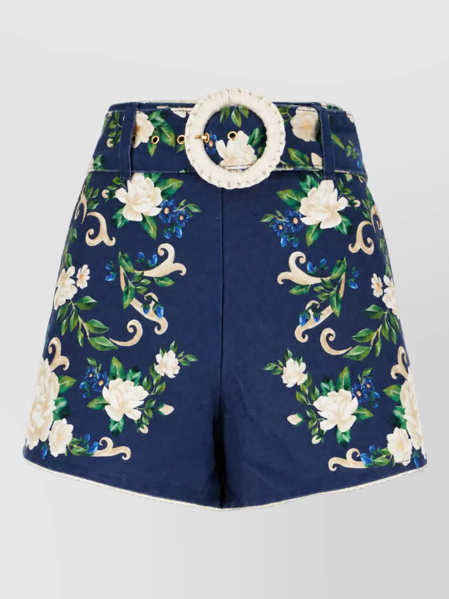 Farm Rio printed cotton tailored shorts
