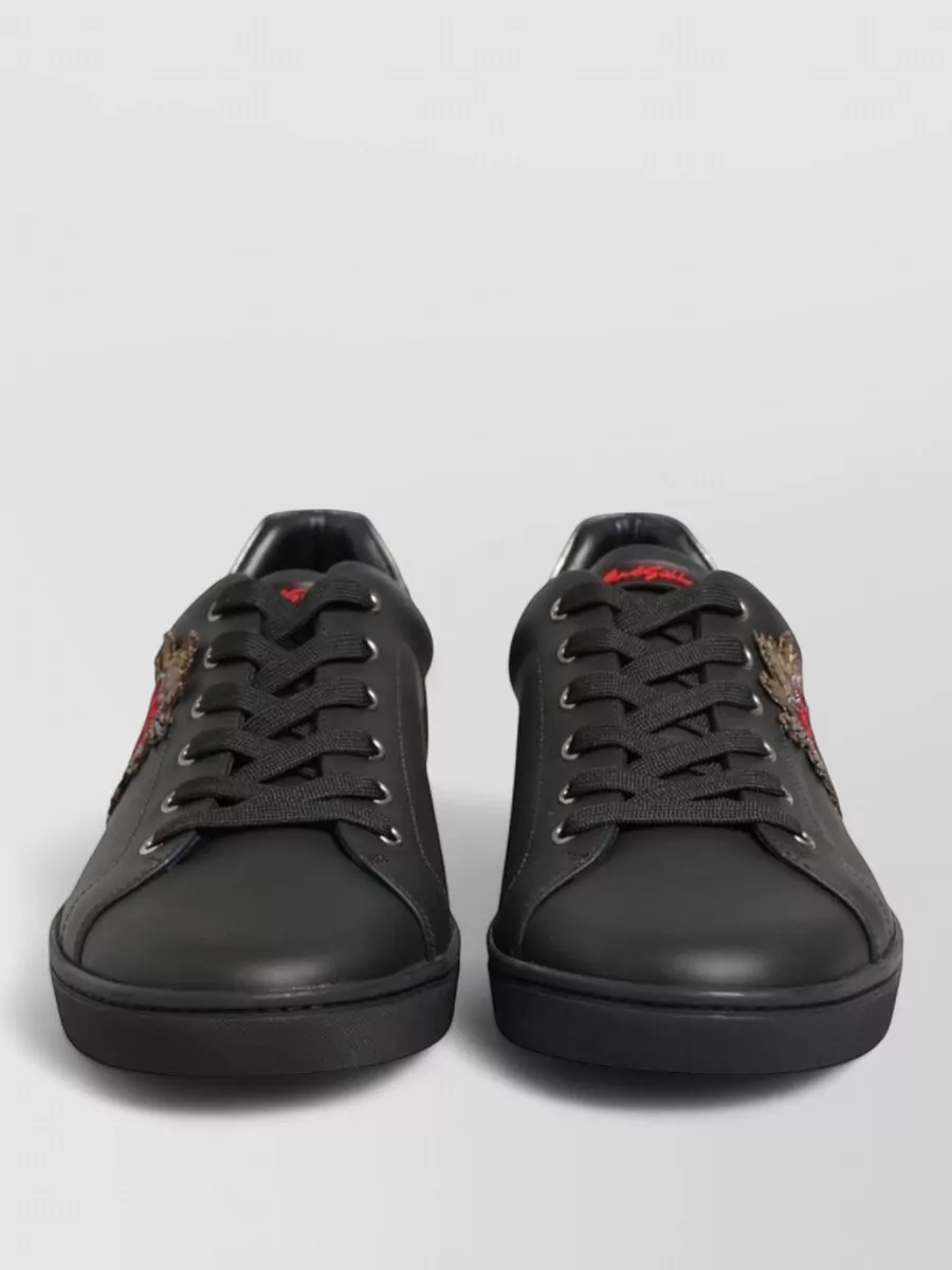 Dolce&Gabbana leather heart embellished low-top sneakers