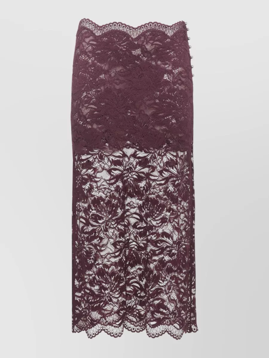 Paco Rabanne floral lace midi pencil skirt
