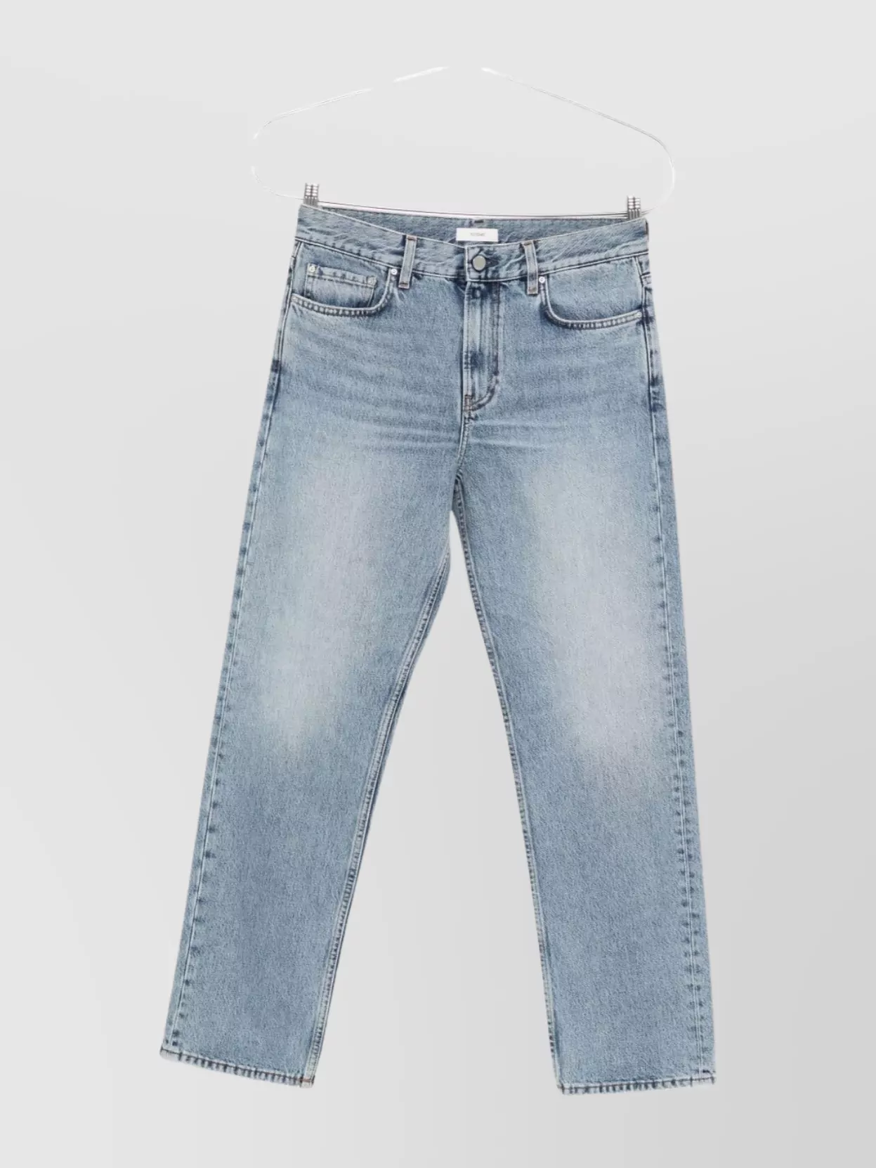 Totême Straight Leg Denim Trousers With Belt Loops In Blue