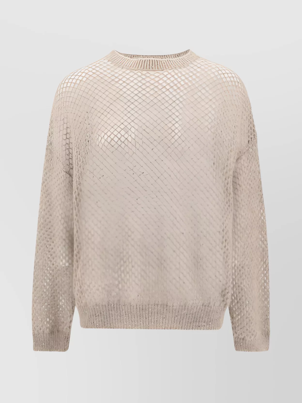 Brunello Cucinelli Mohair Sequin Knit Sweater In Neutral