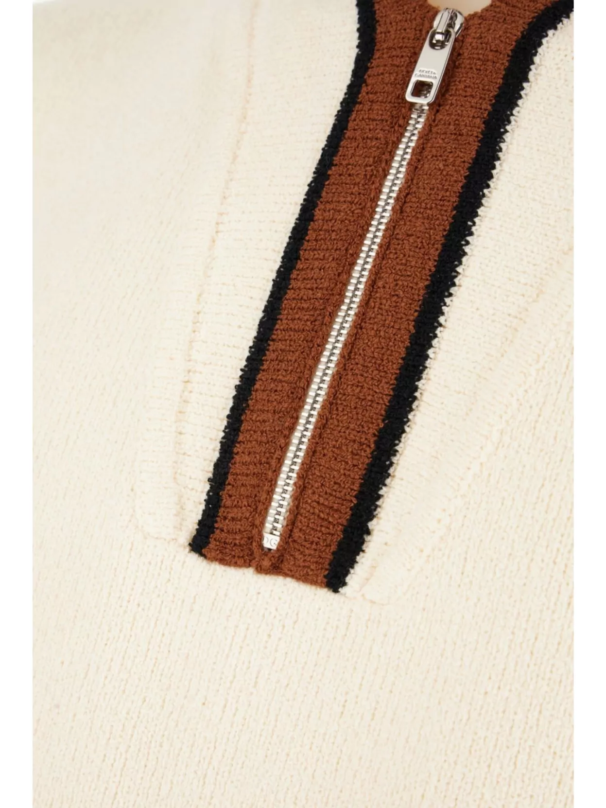 Dolce & Gabbana Sweater Cotton Blend Contrast Trim
