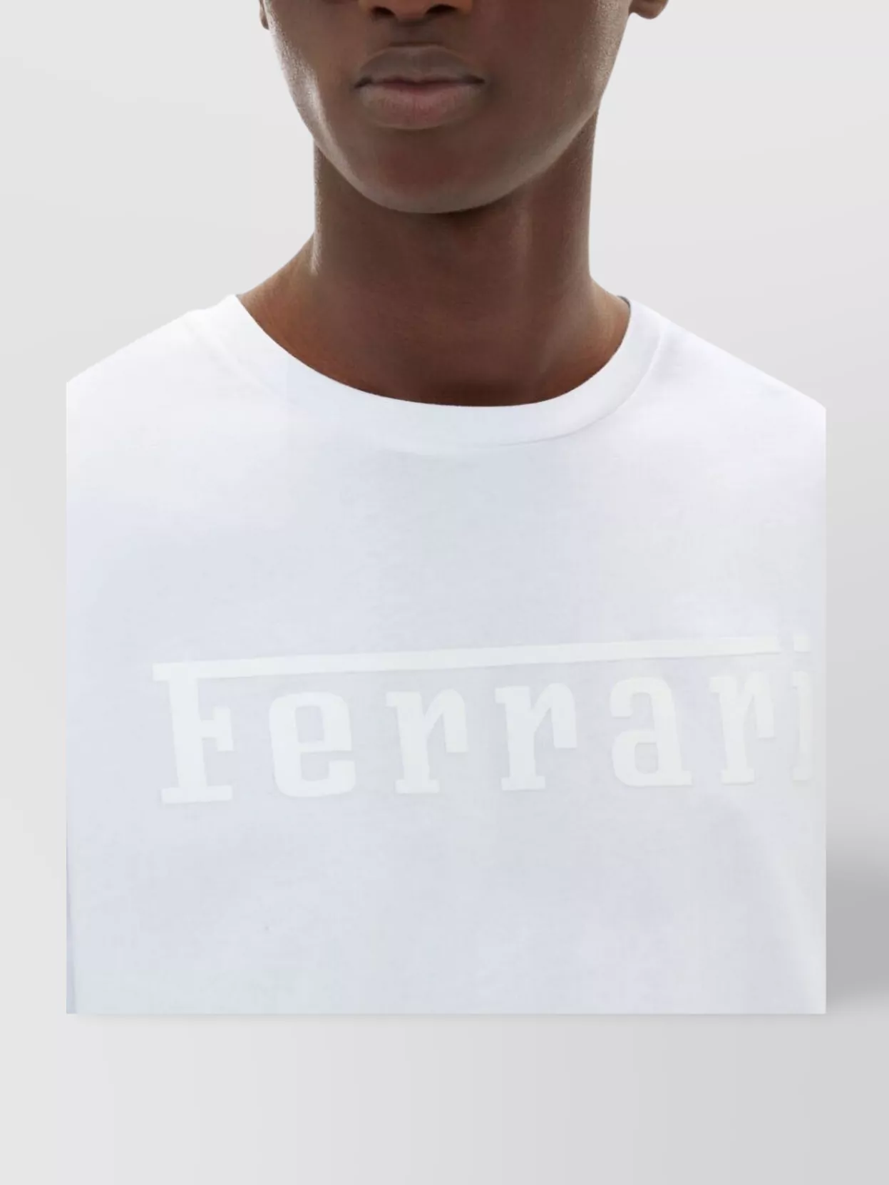 Ferrari Logo Print Lightweight Cotton T-Shirt