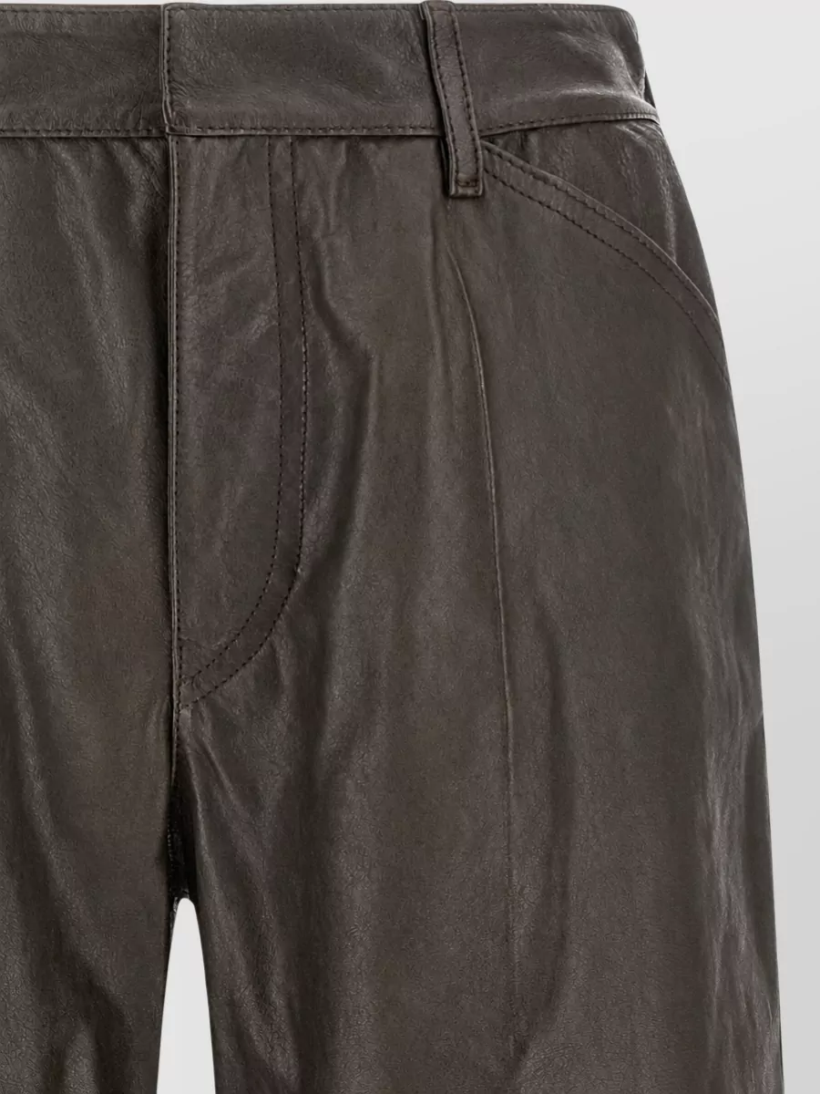 Lemaire Leather Wide-Leg Bermuda Shorts