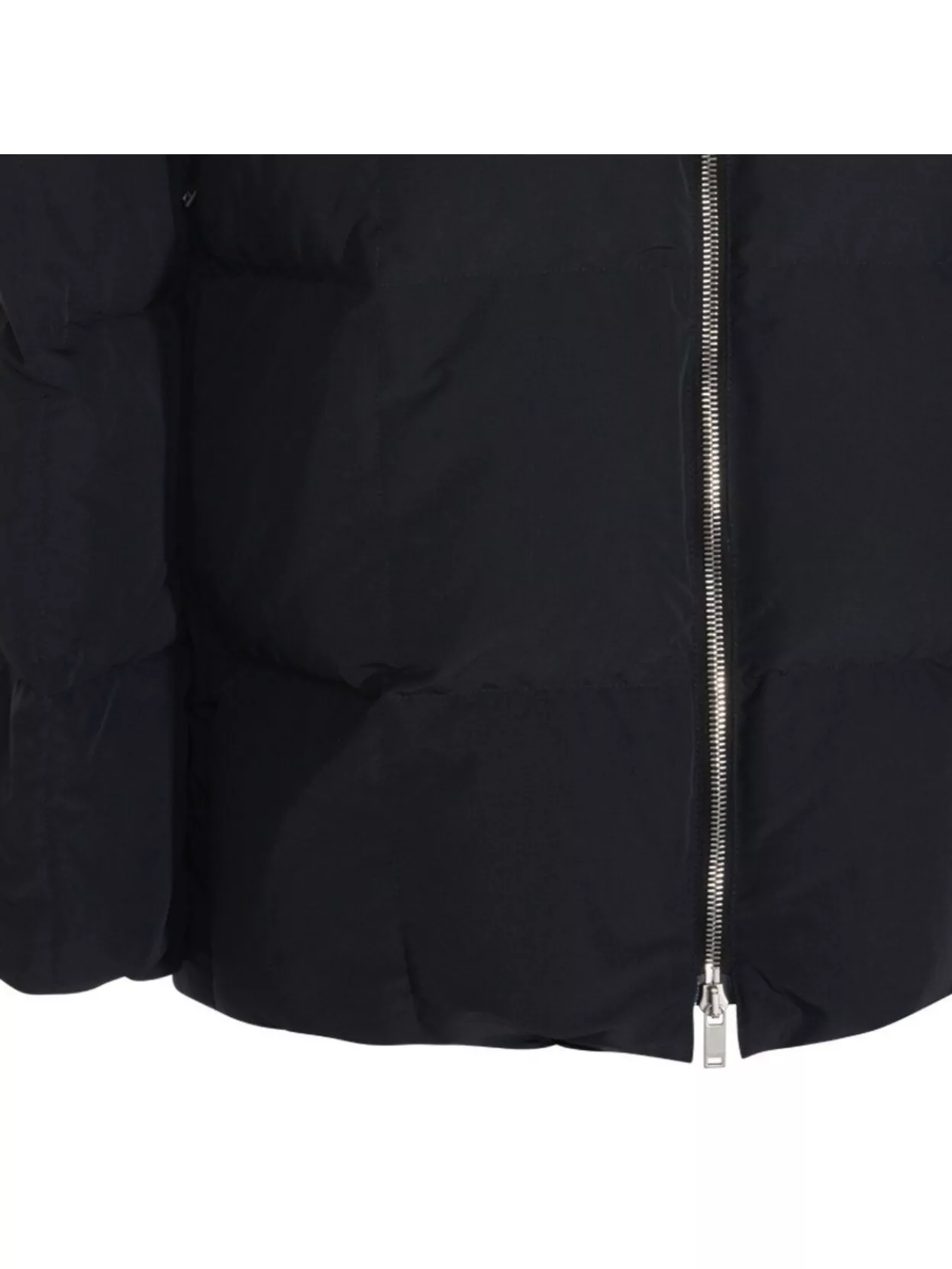 Jil Sander Hooded Long Padded Quilted Jacket In Black