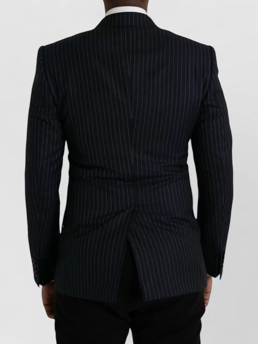 Dolce&Gabbana Wool Silk Pinstripe Double-Breasted Suit Jacket