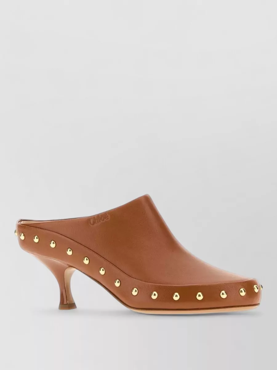 Chloé leather studded mules