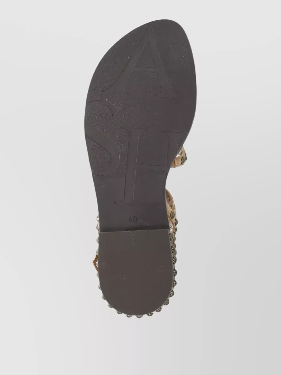 Ash Studded Leather Flat Sandals