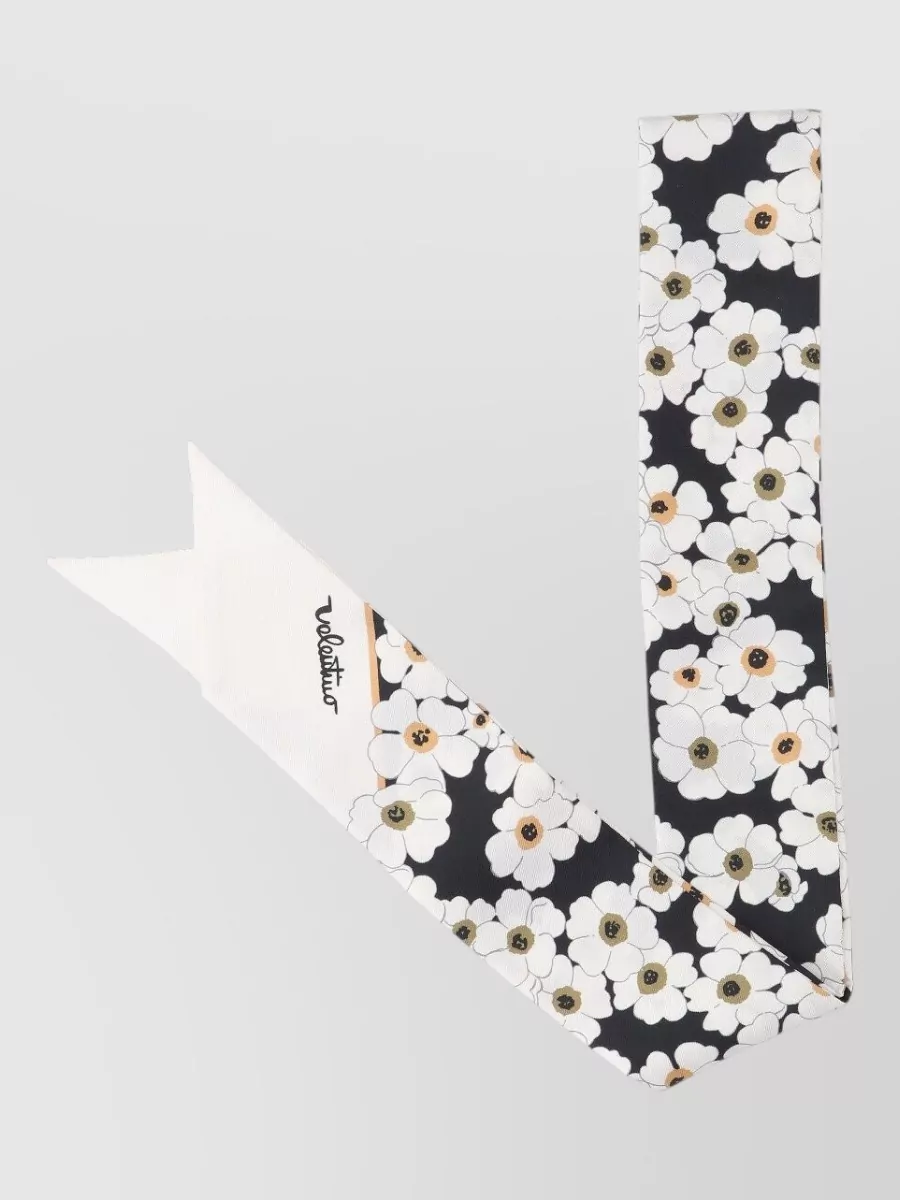 Valentino Floral Patterned Scarf Pointed Ends