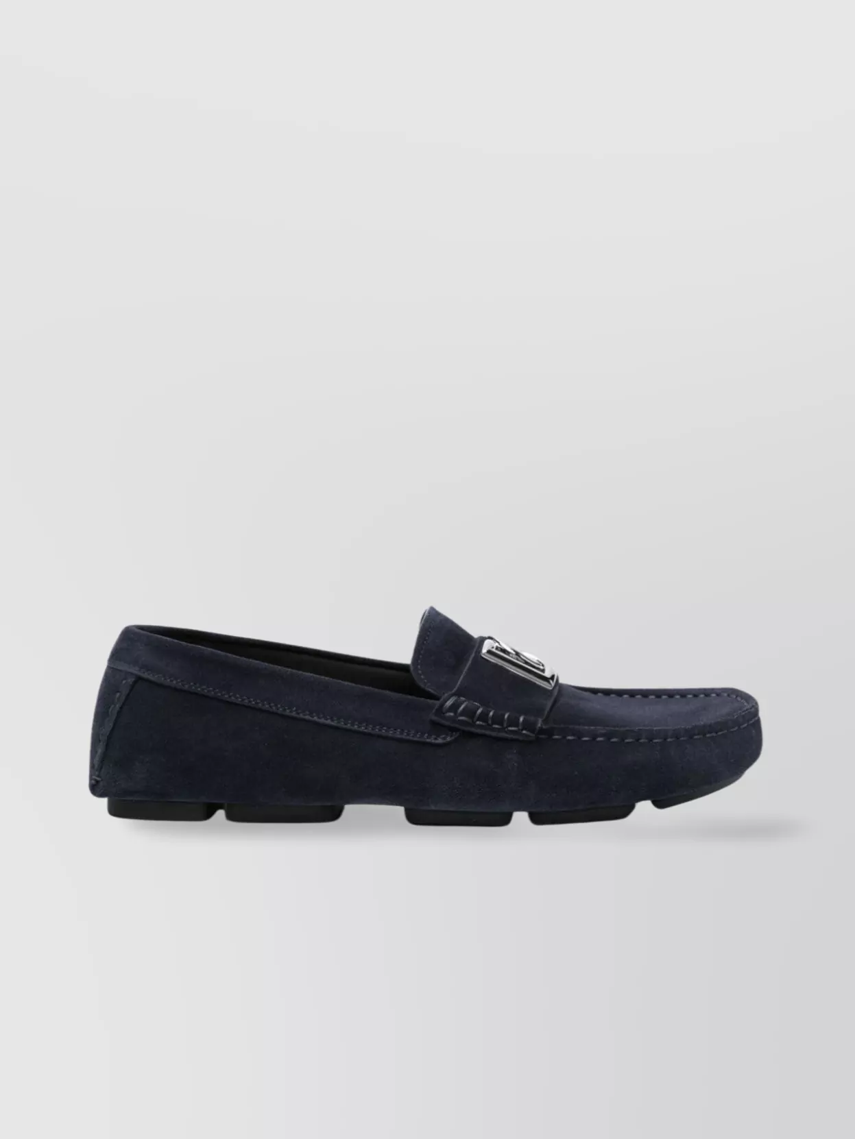 Shop Dolce & Gabbana Suede Logo Driver Loafers