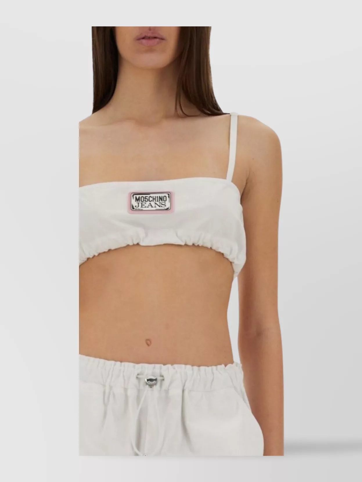 Moschino Cotton Bandeau Top Drawstring Waist