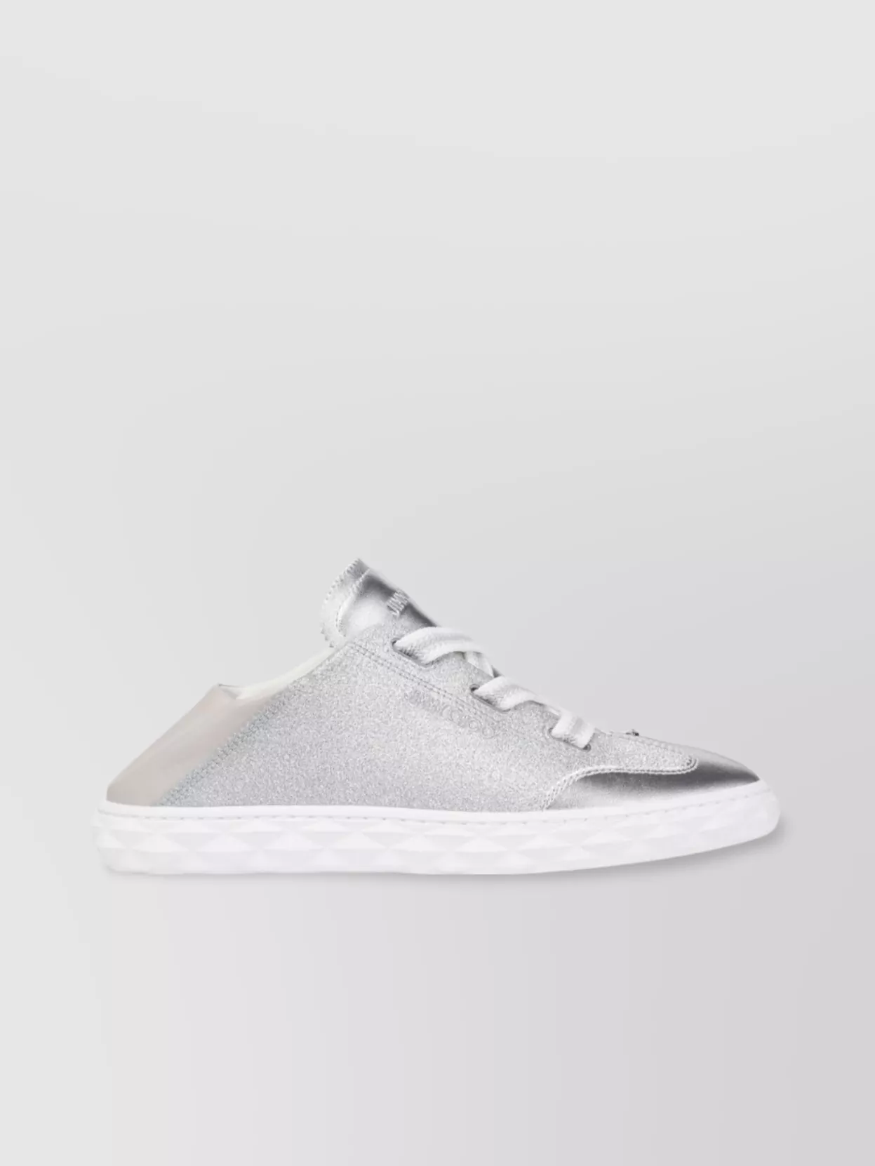 Jimmy Choo Shimmering Leather Sneakers Folding Heel