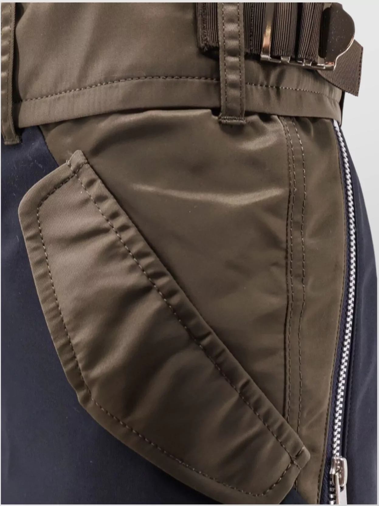 Sacai Wool And Nylon Midi Skirt