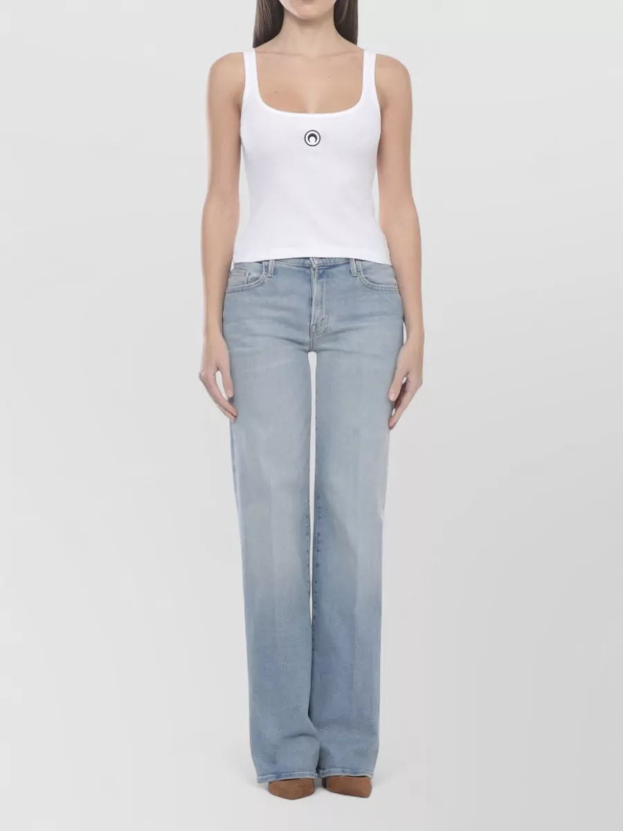Marine Serre Ribbed Cropped Tank Top