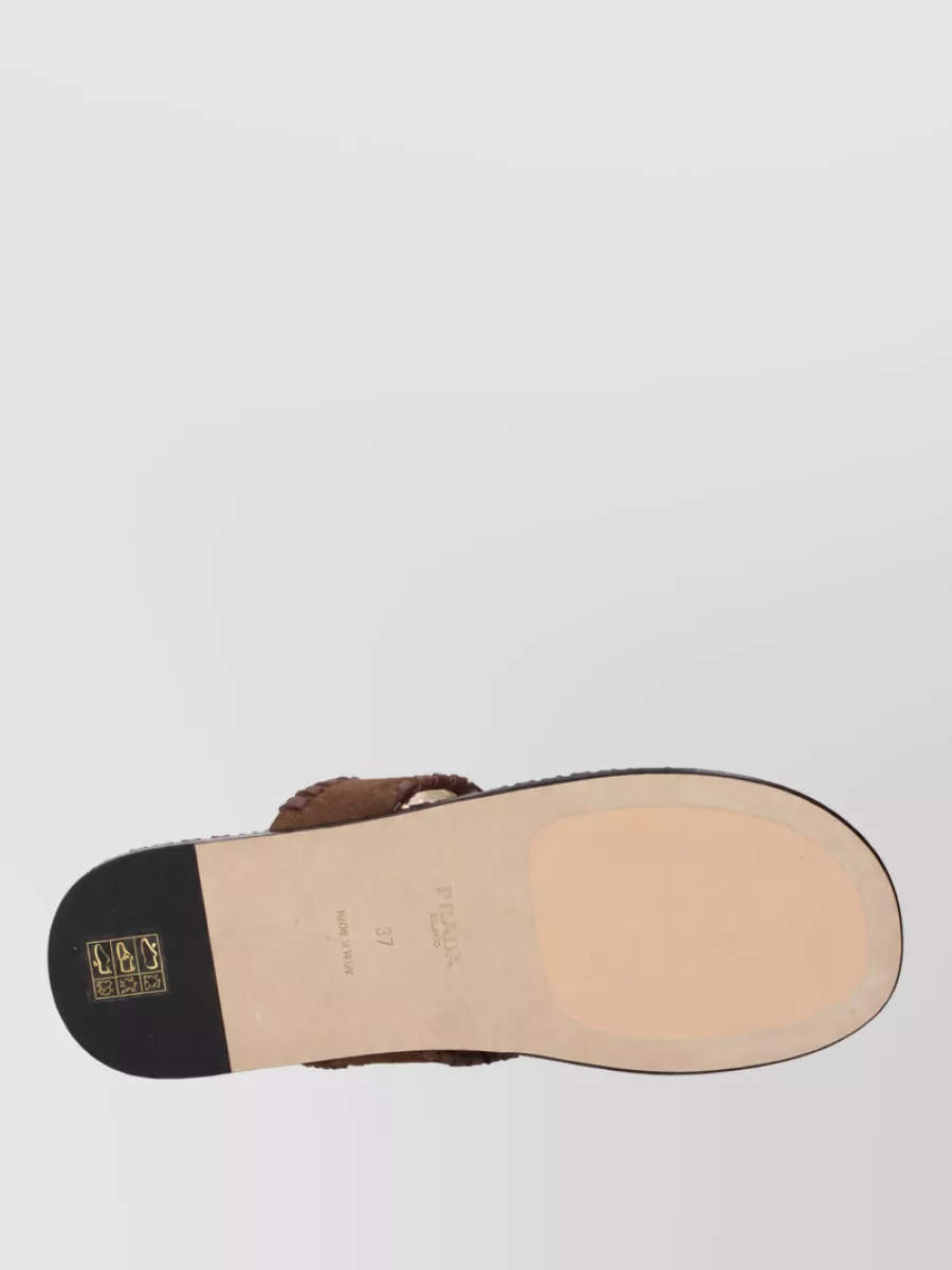 Prada Suede Leather Thong Sandals