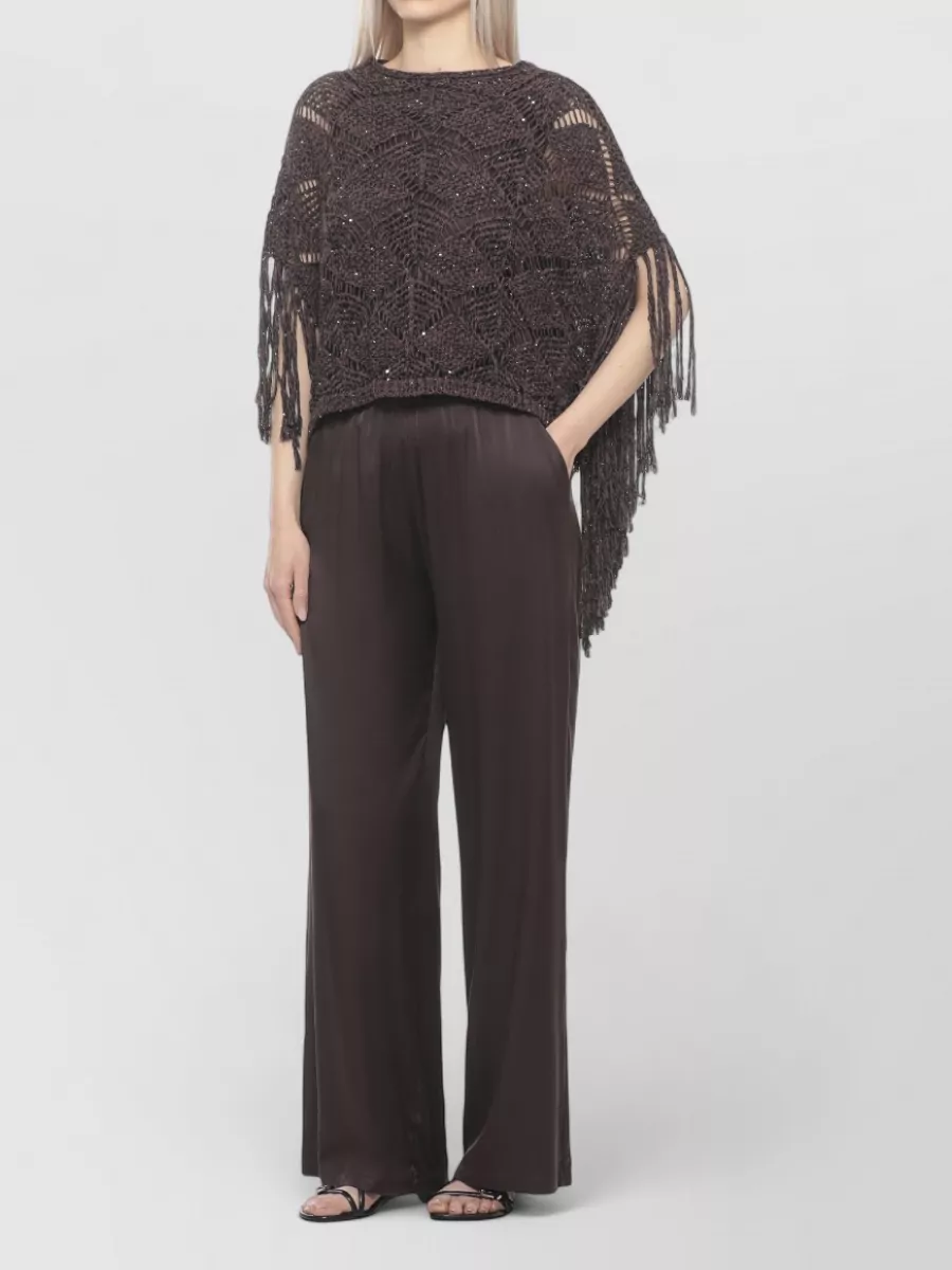 Antonelli Firenze Sequined Cutout Short-Sleeve Blouse