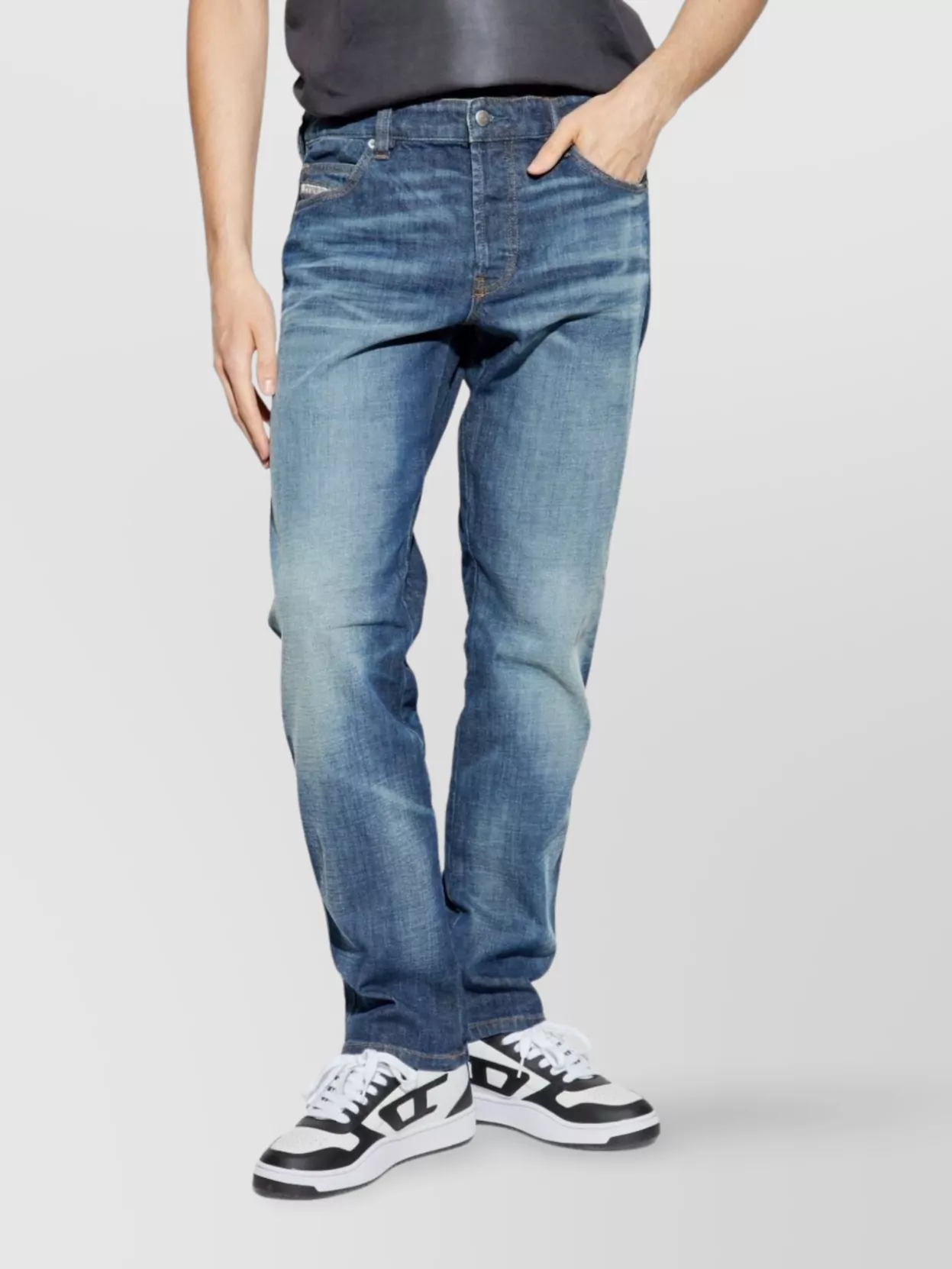 Diesel High Waist Slim Fit Straight Leg Trousers