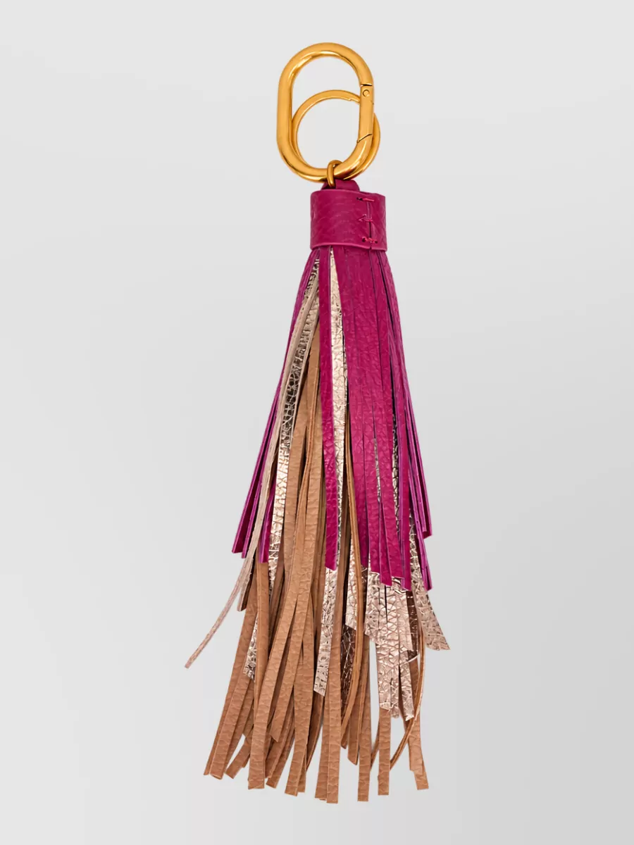 Gianni Chiarini leather fringe keychain