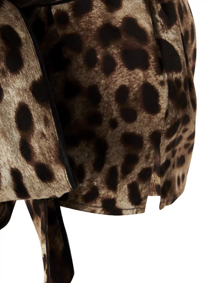Dolce&Gabbana Silk Leopard Print Short Sleeve Shirt