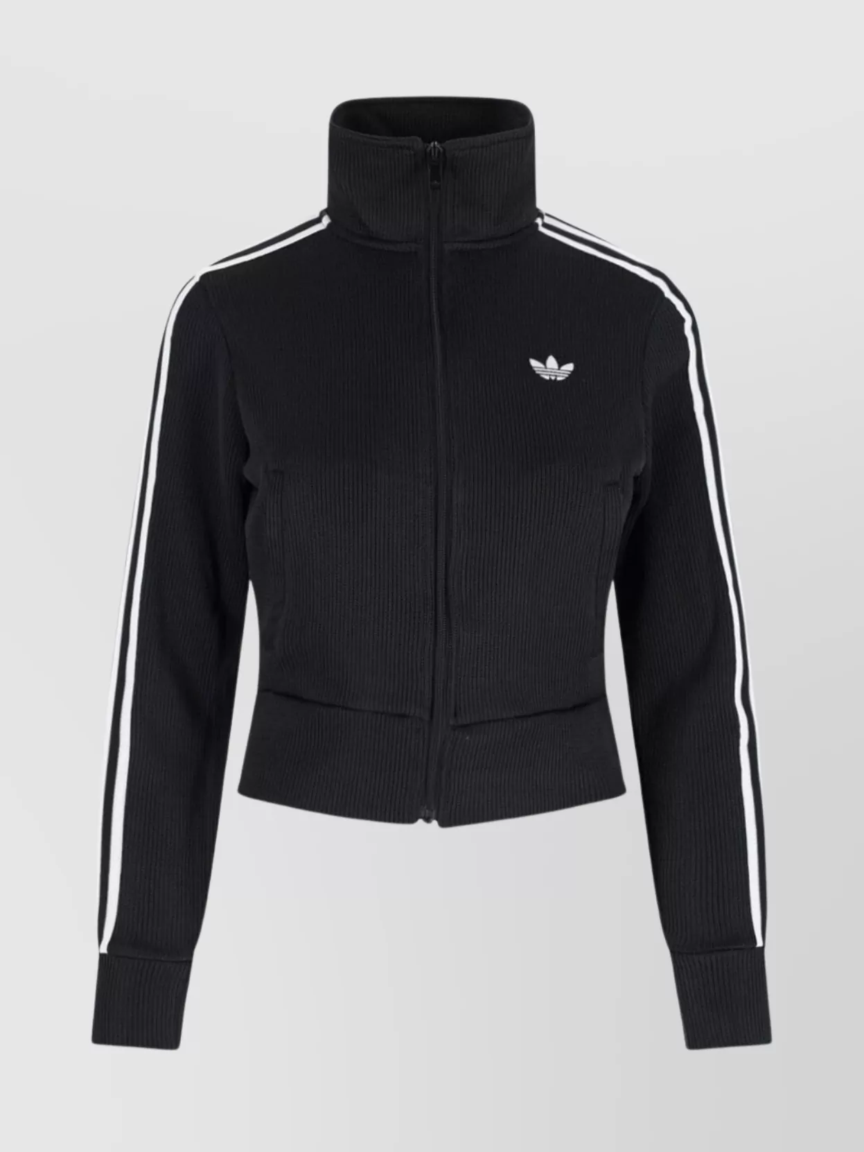 Adidas Originals Knitwear High Collar Long Sleeves Sweatshirt In Black