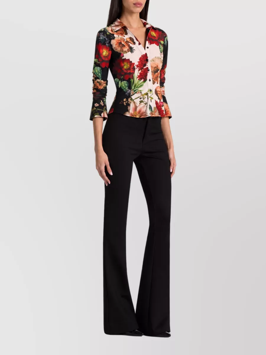 Alice + Olivia Floral-Print Long-Sleeve Shirt