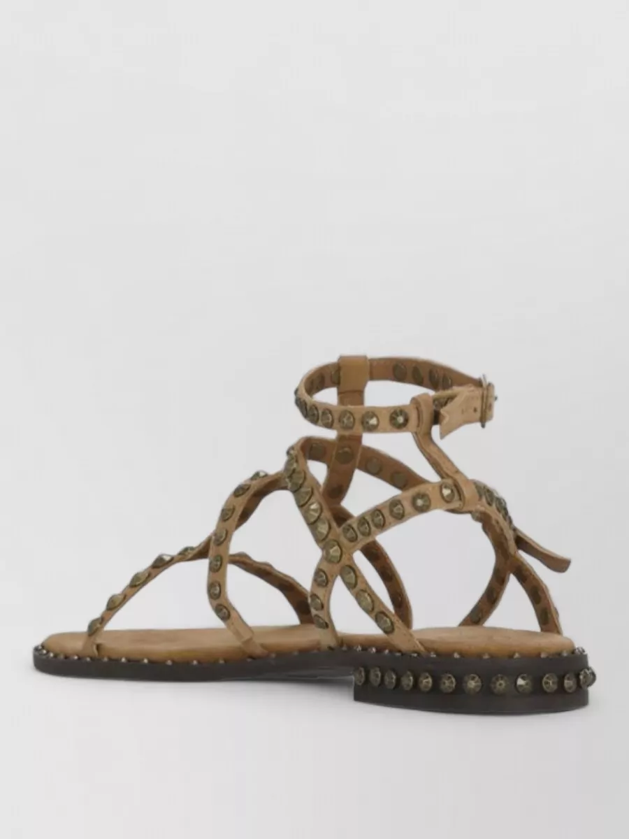 Ash Studded Leather Flat Sandals