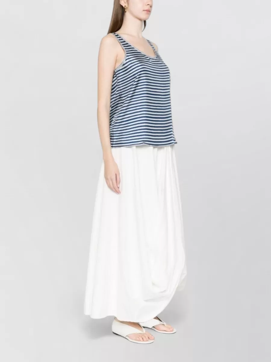 Pierre Louise Mascia Silk Striped Scoop Neck Sleeveless Top