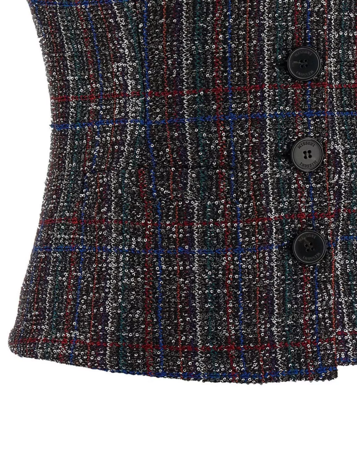 Missoni Fitted Tartan Vest Featuring Sequin Accents