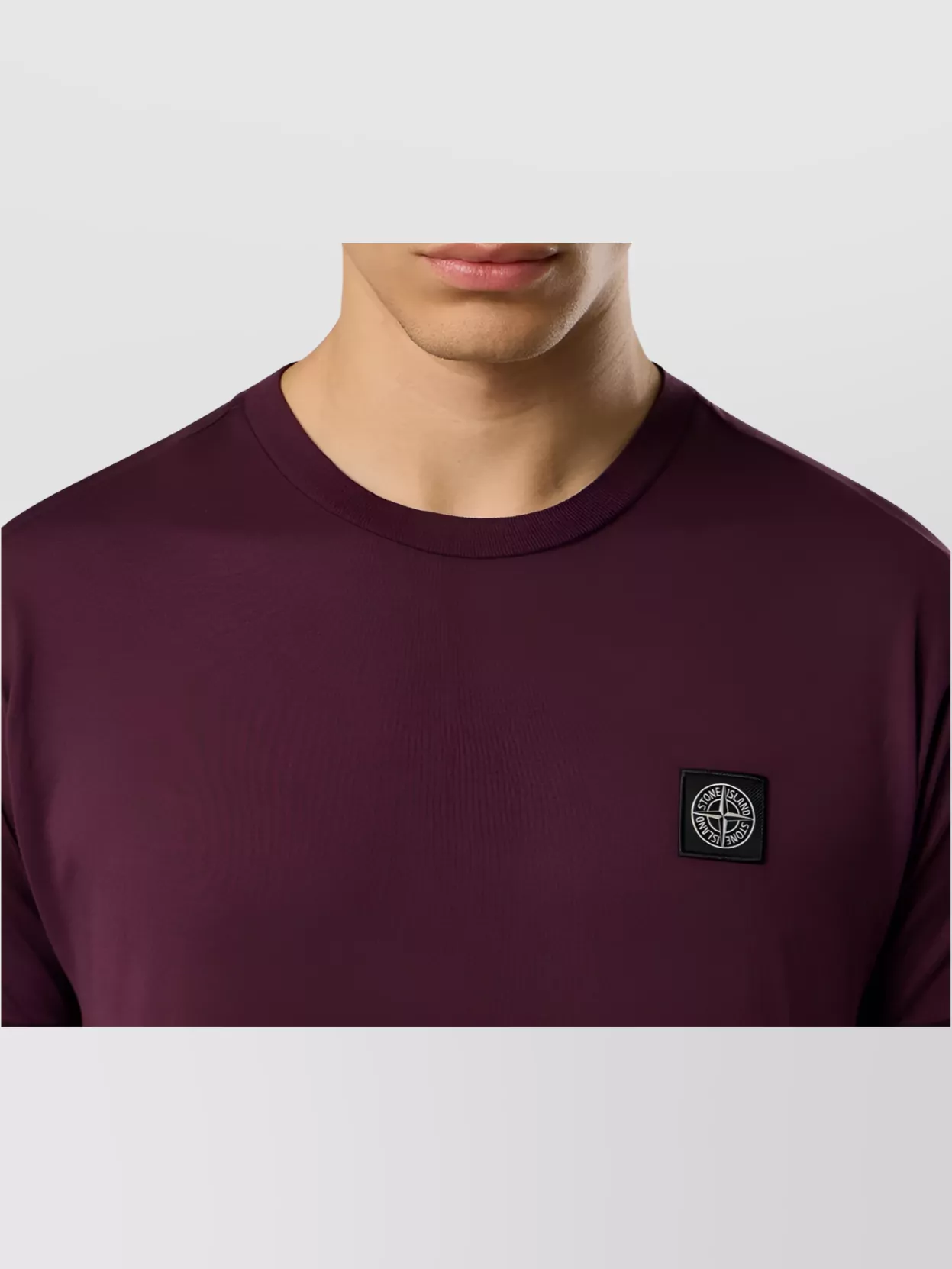 Stone Island Slim-fit Short-sleeve T-shirt With Compass Patch In Purple