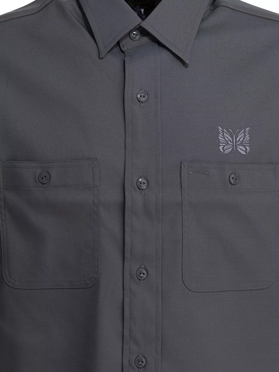 Needles Twill Shirt Featuring Button-Down Collar